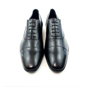 Roberto Cavalli Oxford Cap Toe Dress Shoes Black Leather Formal Lace Up Mens 44